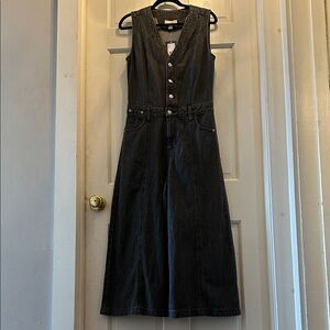 Universal Thread Black Cropped Wide Leg Jumpsuit